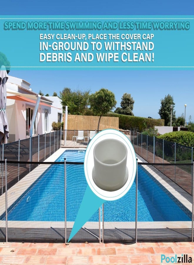 Poolzilla 25 Pack White Pool Safety Fence Hole Cover | 1" Diameter That Fits Into a 1" Sleeve | Deck and Patio Safety Ground Caps - Image 3