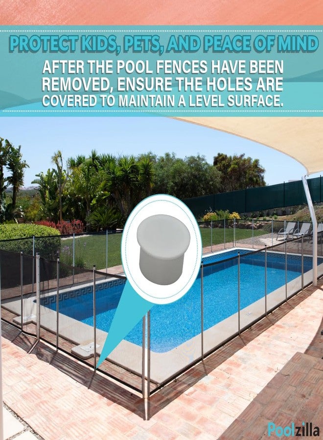 Poolzilla 25 Pack White Pool Safety Fence Hole Cover | 1" Diameter That Fits Into a 1" Sleeve | Deck and Patio Safety Ground Caps - Image 5