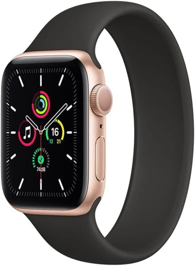 IZONE Silicone Loop Strap Band for Apple Watch Series 2,3,4,5,6,7,SE,8,Ultra (38mm/40mm/41mm, Black)