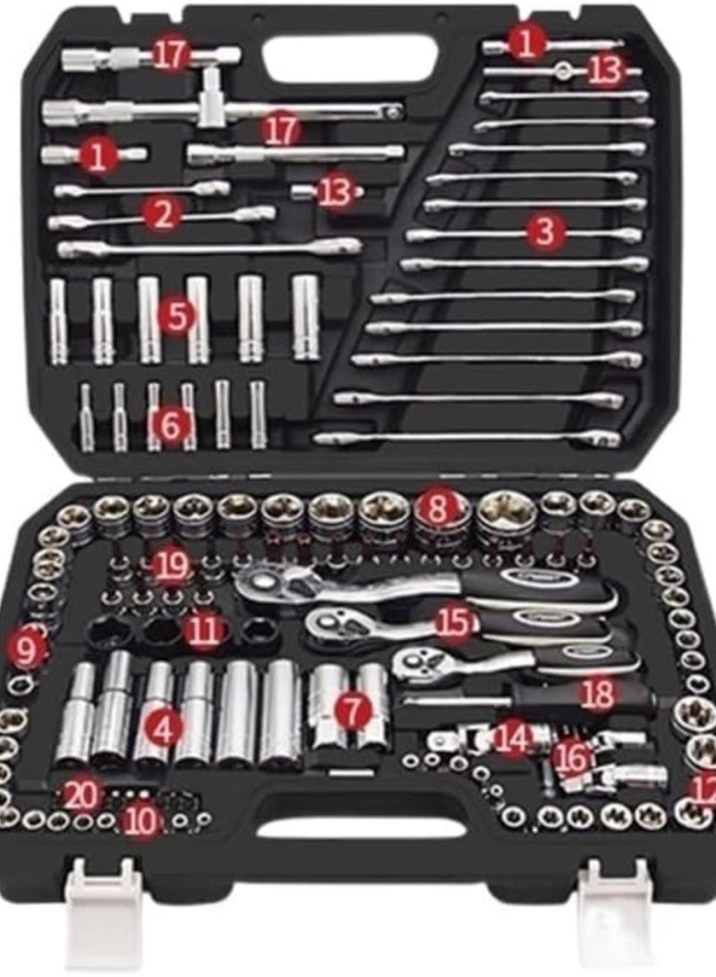 GGOOT Tool Box 150 Pieces/Set Repair Car Sleeve Ratchet Wrench Suit Automotive Repair Tools for A Special Package Hardware Toolbox (150pcs)  - Image 1