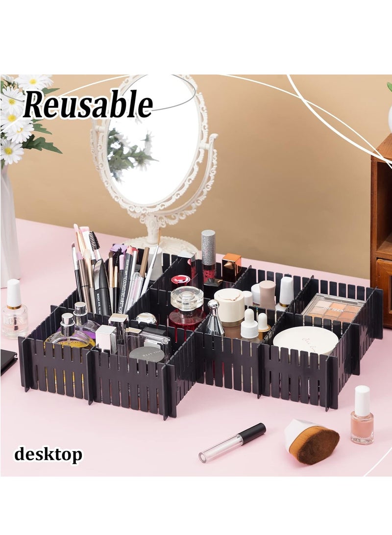 YelaJoy 20 Pcs Drawer Dividers, Adjustable Drawer Organizer for Socks, Underwear, Makeup, Can Help Tidy Kitchen, Bedroom, Dresser  (Black, 37cm) - Image 4