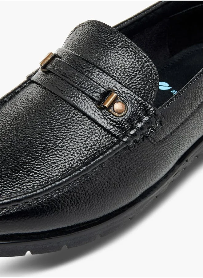 ال بي ال من شو اكسبرس Men's Textured Slip-On Loafers