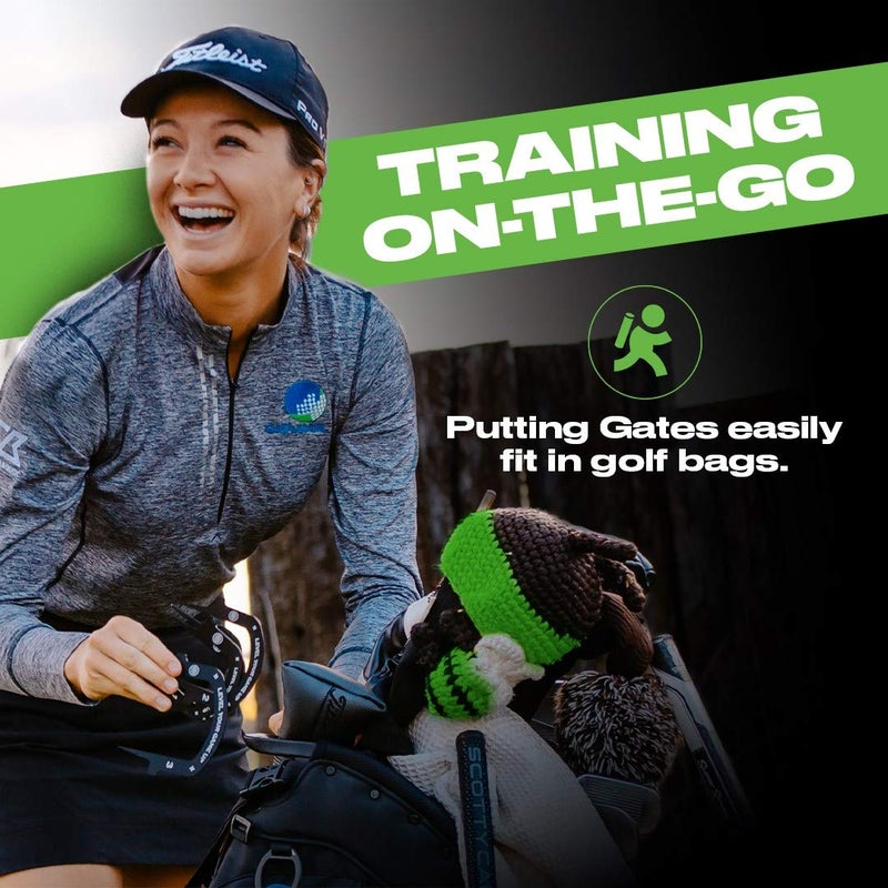 BACK 2 BASICS GOLF Back 2 Basics Putting Gates Set â€“ Golf Putting Aid for Alignment & Accuracy â€“ Gate Putting Green & Golf Putting Mat Trainer â€“ Gate Putter Training Aid for Putting Green with Stands (Indoor & Outdoor) - Image 3