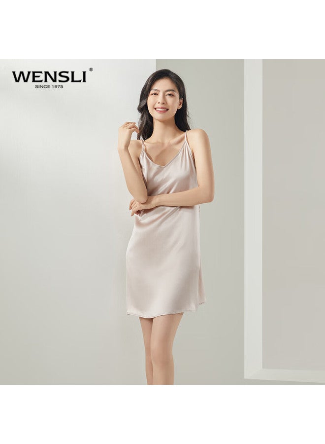 Wanshili Couple Silk Sling Nightgown 100% Mulberry Silk Pajamas Women's Home Wear Gift Box Set Summer - Image 3