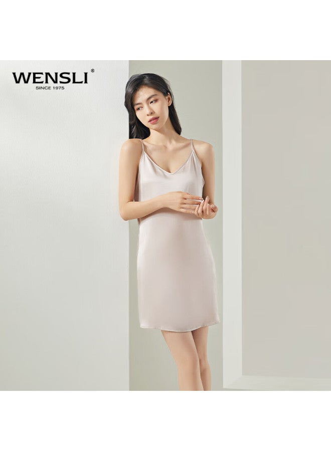 Wanshili Couple Silk Sling Nightgown 100% Mulberry Silk Pajamas Women's Home Wear Gift Box Set Summer - Image 2