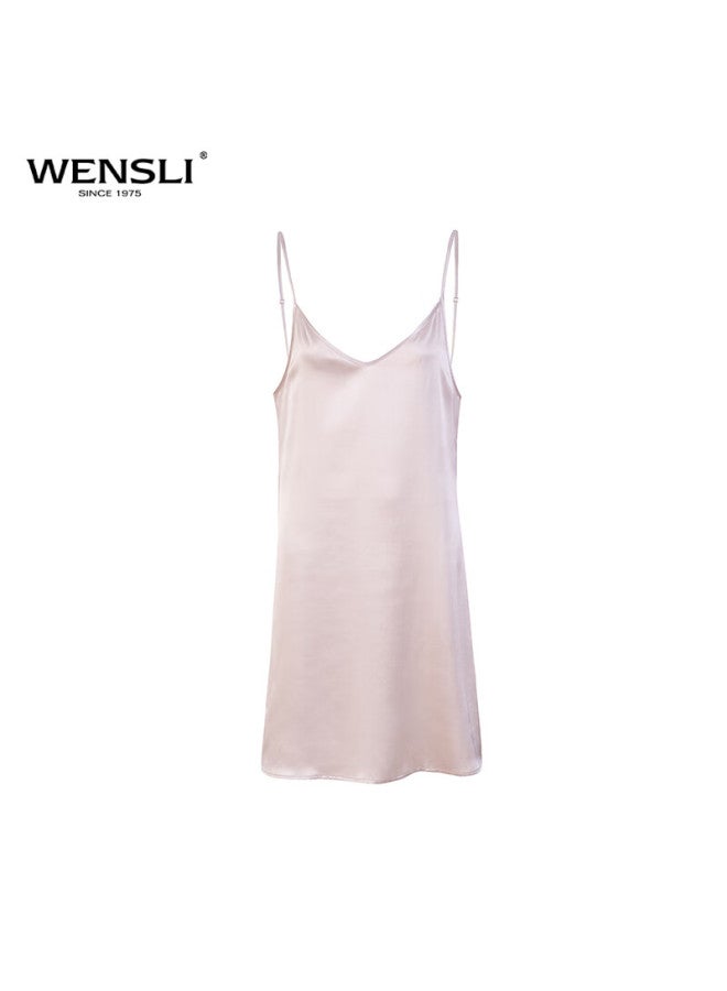 Wanshili Couple Silk Sling Nightgown 100% Mulberry Silk Pajamas Women's Home Wear Gift Box Set Summer - Image 1