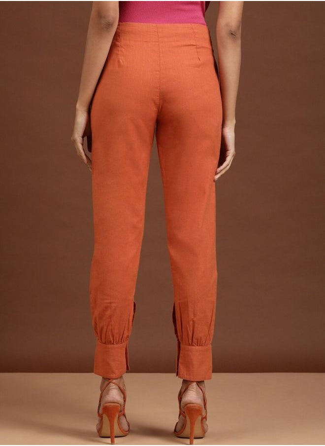 Freehand - Women Tapered Solid High-Rise Pleated Pants - Image 1