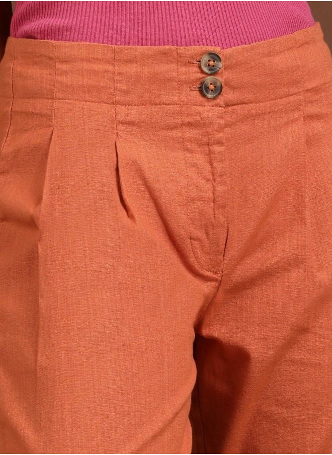 Freehand - Women Tapered Solid High-Rise Pleated Pants - Image 1