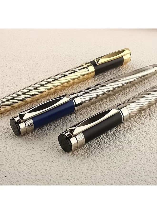 Classic Luxury Ink Ballpoint Pen, Ink Smooth Writing Metal Body Signature Pen, Elegant Stylish Refillable Durable Comfortable Grip Suitable for Daily Writing Office Work Business Meetings Signatures Gifts Ideal, Writing Accessory for You Professionals Men Women - Image 3
