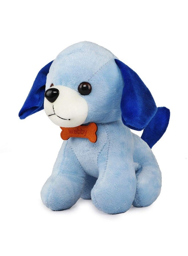Webby Soft Animal Plush Standing Dog Toy 20cm, Blue - Image 1