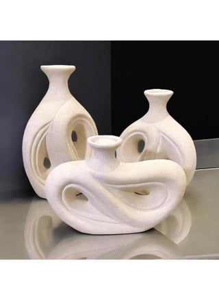 Set Of 3 Boho Style Pottery And High Quality Ceramic Vase - White - pzsku/ZC2DECFB4B23ED85F1B37Z/45/_/1731942537/839fb6e7-c65d-4d22-9acb-1ed5b5255f14