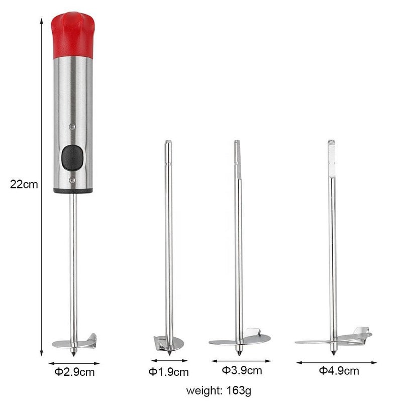 Spiral Slicer - Stainless Steel Vegetable and Fruit Corer Tool Set with 4 Replaceable Heads and Comfortable Red Grip Handle - Image 1