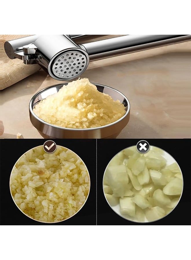 الثوم المطحنة - 304 الفولاذ المقاوم للصدأ الثوم المطحنة ، قابلة للفك ، الثقيلة ، مانع االصدأ ، والثوم المطحنة المهنية ومجموعات مقشرة ، قوي الزنجبيل المطحنة ، والمكسرات والبذور ، وسهلة التنظيف وغسالة صحون - Image 5