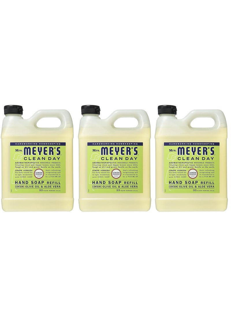 Mrs. Meyer's Clean Day - Mrs Meyers Liquid Hand Soap Refill Lemon Verbena 3 Pack 33 oz - Image 1