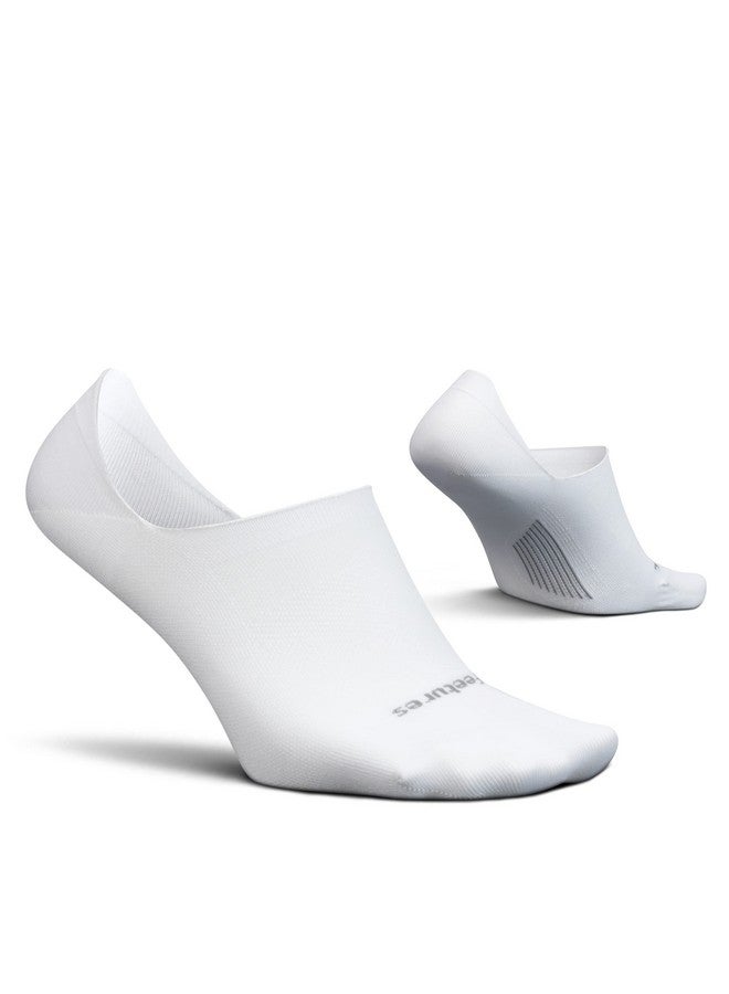 Feetures Elite Invisible Socks - Anti-Slip Sport Sock Liner With Targeted Compression - White, L (1 Pair) - Image 1