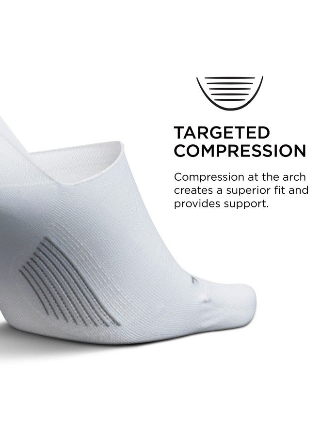 Feetures Elite Invisible Socks - Anti-Slip Sport Sock Liner With Targeted Compression - White, L (1 Pair) - Image 2