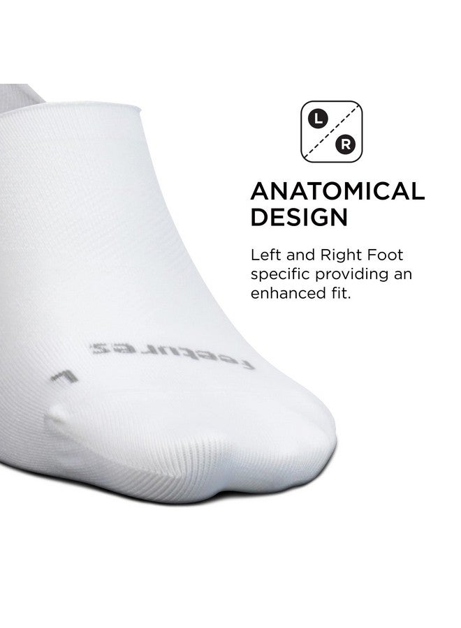 Feetures Elite Invisible Socks - Anti-Slip Sport Sock Liner With Targeted Compression - White, L (1 Pair) - Image 4