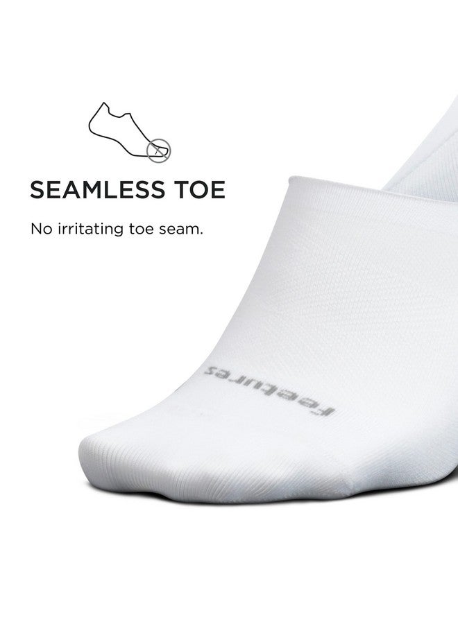 Feetures Elite Invisible Socks - Anti-Slip Sport Sock Liner With Targeted Compression - White, L (1 Pair) - Image 3