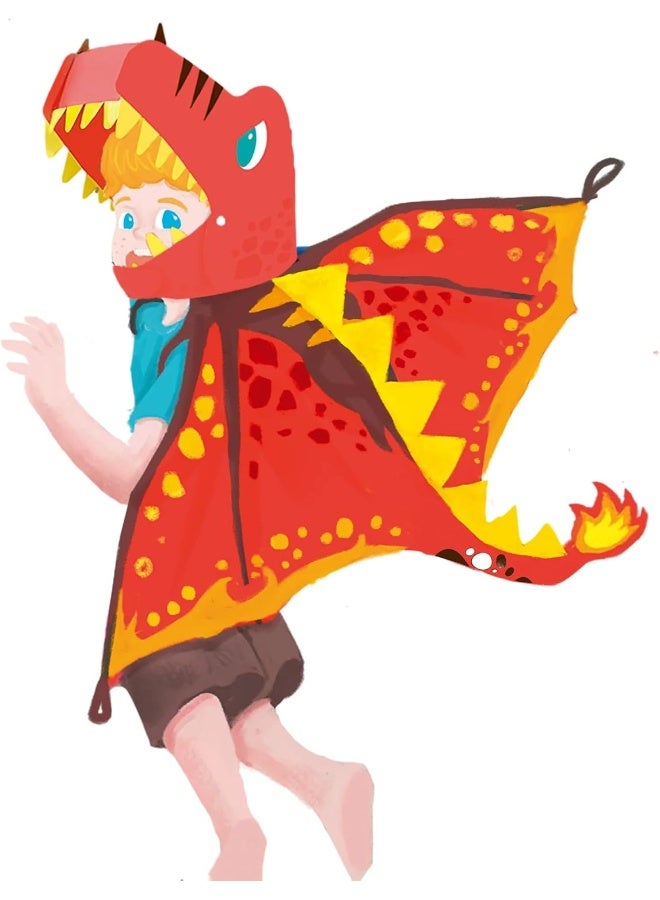 Avenir Avenir Unicorn Dress Up Fun Set – Magic Dragon | DIY Costume with Pre-Printed Wings, Markers, Felt, Plastic Needle, & Headband - Spark the Imagination | 3+ Years  - Image 3