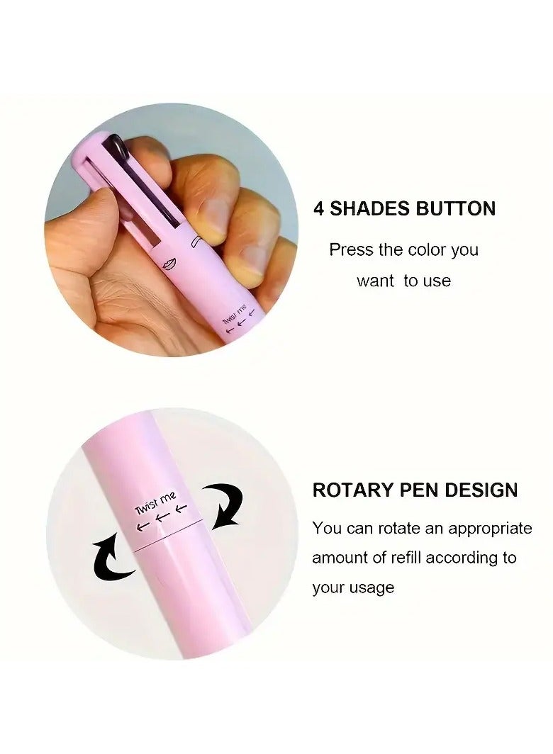 DubaiGallery 4-in-1 Makeup Pen, Lip Liner, Highlighter And Eyeliner And Eyebrow Pencil 4 In 1 Multipurpose Pen - Image 4