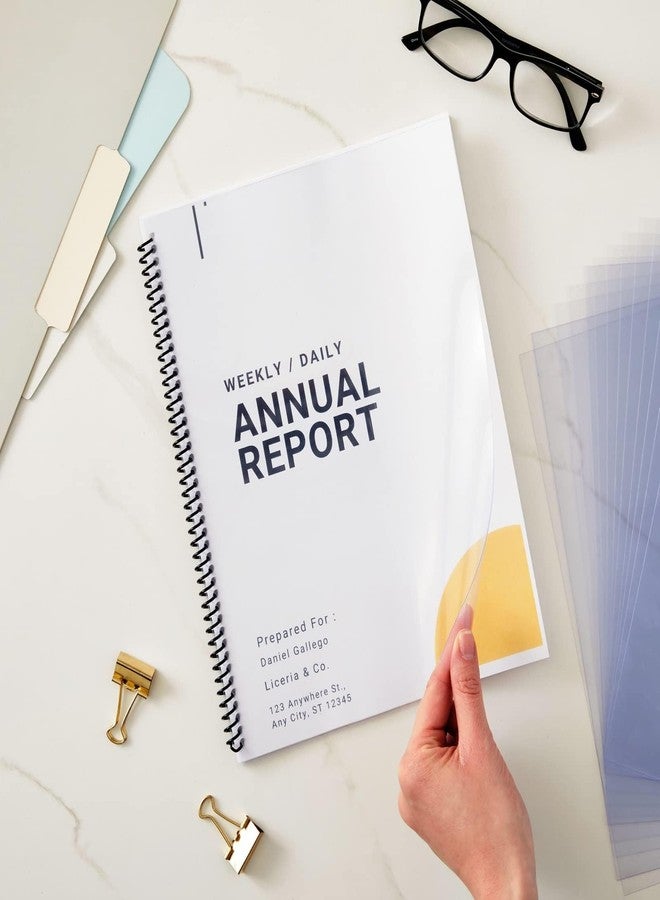 Juvale 100 Pack Clear Presentation Covers for Binding, Letter Size 10 Mil Plastic Sheets for Reports, Presentations, Awards, Books (8.5 x 11 in) - Image 2