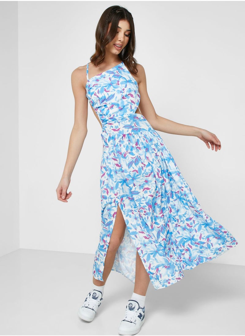 Ginger - Strappy Floral Print Dress with Cutout - Image 1