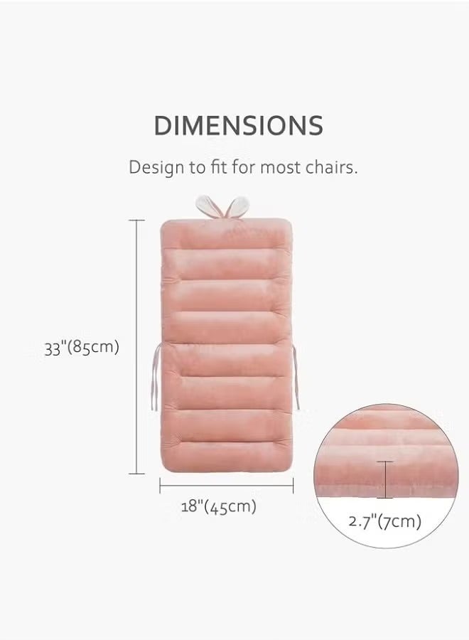 Reelyo Comfy Chair Cushion with Back Support, Thick Breathable Office Seat Cushion, All-in-One Integrated Soft Plush Lounger Cushion Pads, Fixing Band & Non-Slip Bottom, Detachable Washable Cover, High Quality PP Cotton Comfortable and No Deformation for Desk Chair Rocking Chair Car Seat Home Decor (Cute Pink Rabbit Design 85×45cm) - Image 2