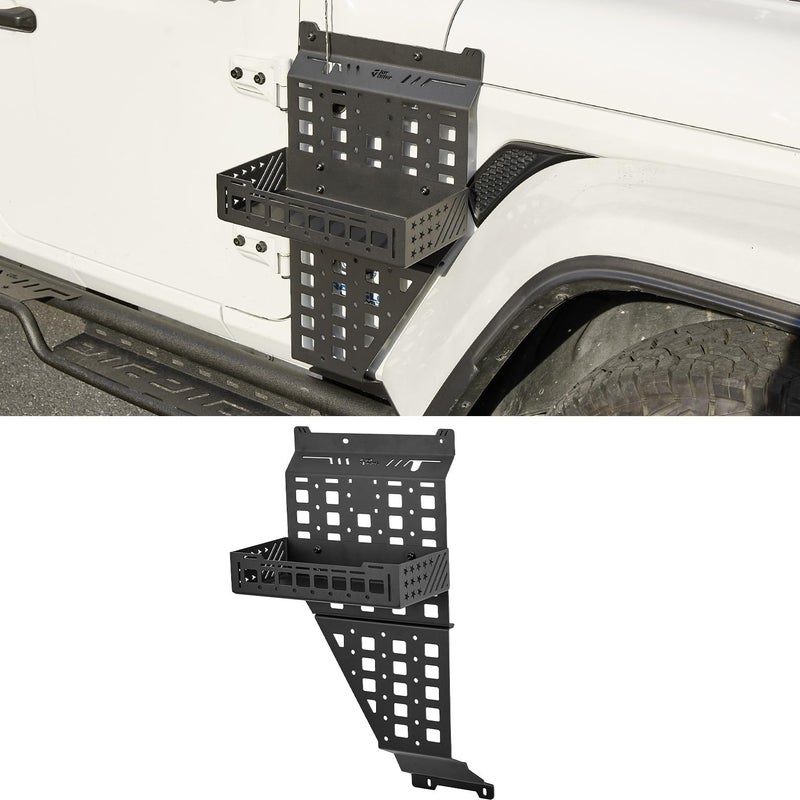 JOYTUTUS Passenger Side Jerry Can Holder Mount Compaitble with 20182026 Wrangler JL Gladiator JT Door Outside Molle Panel with Tray for JLU - Image 3
