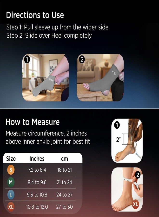 دي آر تراست دعامة الكاحل Dr Trust USA 4303 لتخفيف آلام الكاحل، وآلام التهاب المفاصل، والتواء الكاحل، والإصابات الرياضية | تصميم مفتوح للكعب لشفاء أسرع | دعامة للكاحل للرجال والنساء، رمادي متوسط (زوج واحد) - Image 5