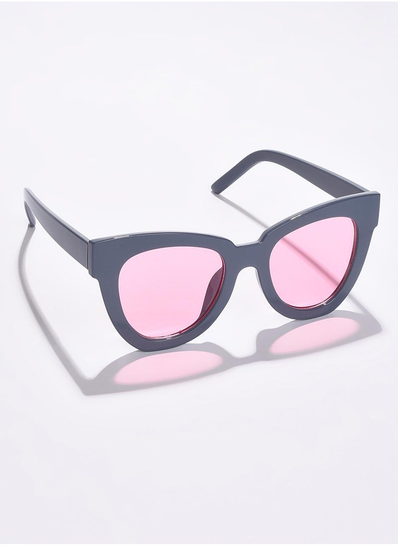 Haute Sauce Pink Lens Black Cateye Sunglasses  - Image 1