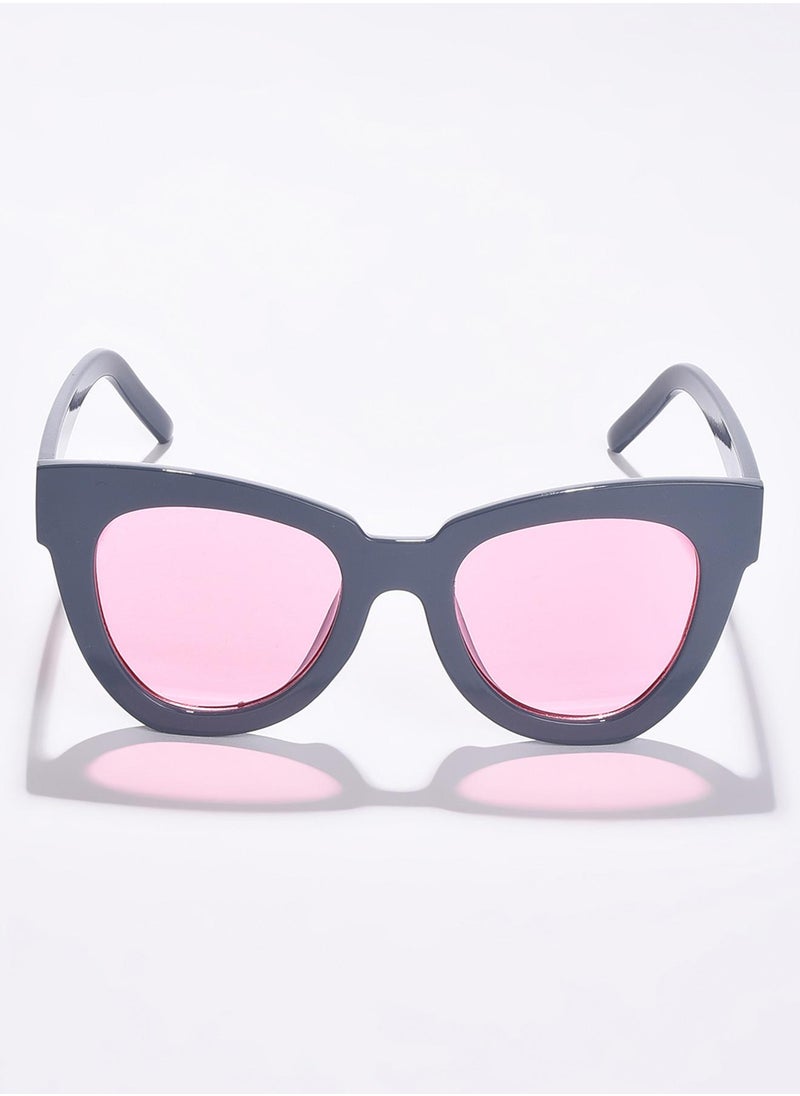 Haute Sauce Pink Lens Black Cateye Sunglasses  - Image 3