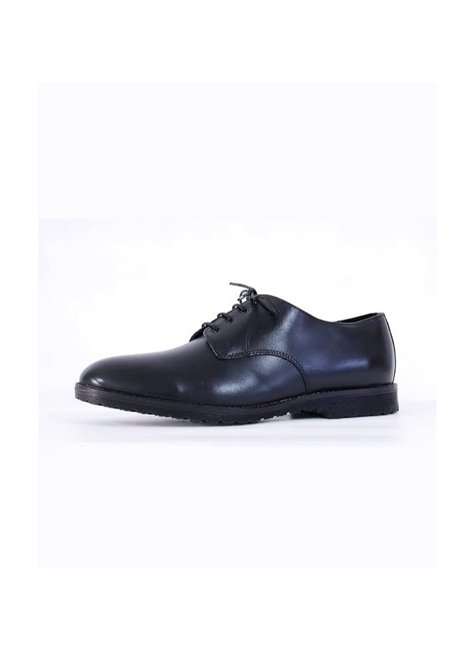 Mont Hawk - Men's Genuine Leather Waxy Shoes (Black) - Image 1