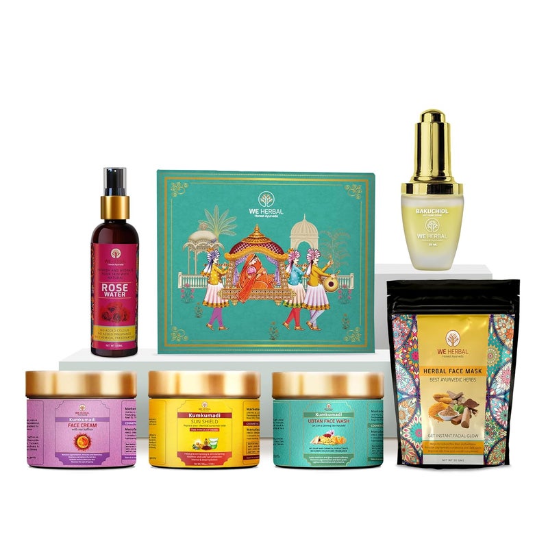 WE HERBAL Face Care Combo for Oily  PimpleProne Skin  Natural Skincare for Acne Control Oil Balance and Clear Skin  Herbal Face Wash Serum  Mask - Image 1