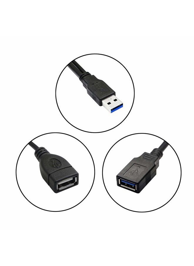 GINTOOYUN - USB 3.0 Splitter Cable,USB Type A 3.0 Male to 3.0 Female and 2.0 Female Y Extension Splitter Cable for PC,Laptop,Length 30cm - Image 1