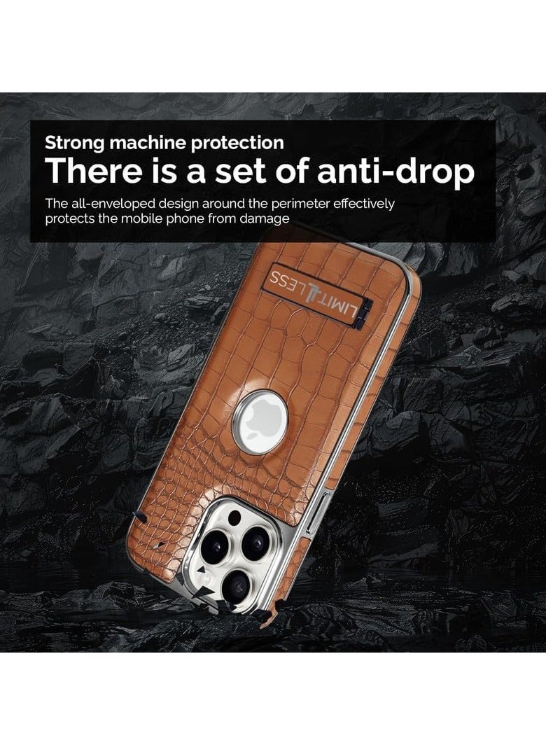 Limitless Leather Case for iPhone 13, Back Protector Slim Fit, Soft Grip Luxury Leather Cover, Logo Cutouts, Anti-Scratch Full Phone Back Case with Shockproof and Fall Protection, Black - Image 4