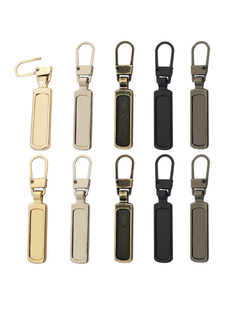 Excefore Zipper Pull, Universal Zipper Pull Replacement Kit, Removable Zipper Pulls Tab Replacement, Zipper Pulls for Jackets, Luggage, Backpacks, Purses, Boots, Pants, Tents (10Pcs 5Colors) - Image 1