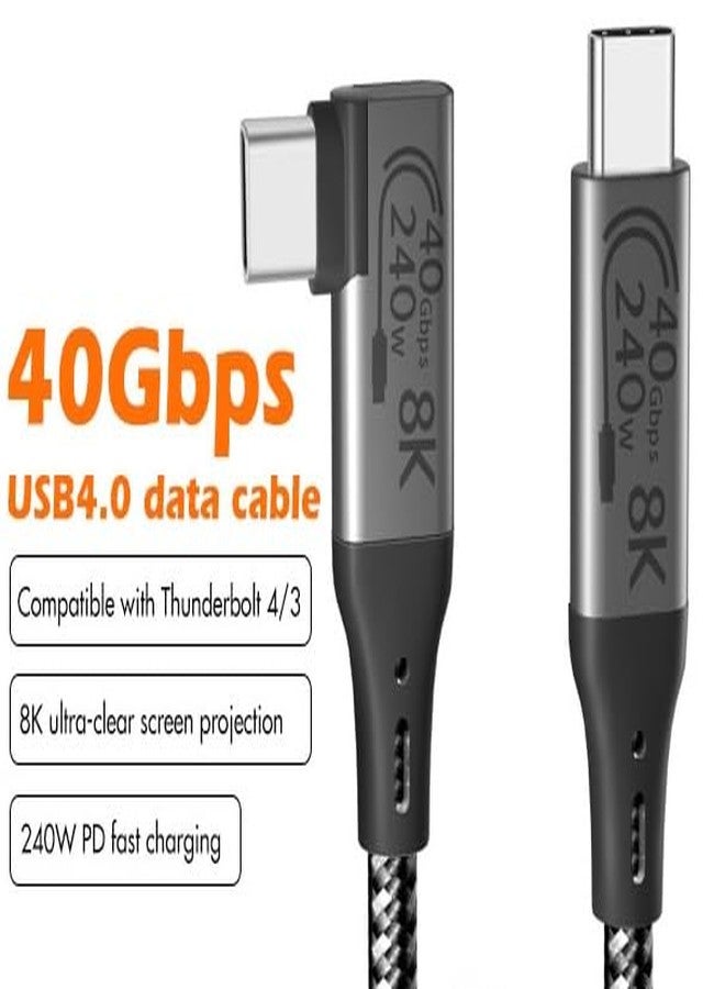 Vebner 1-Foot USB4 Cable Compatible with Thunderbolt 3, Thunderbolt 4 and USB-C - Supports 8K HD Display, 40gbps Data Transfer, 240W Charging - 90-Degree Right Angle USB-C - Image 5
