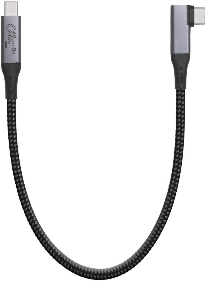 Vebner 1-Foot USB4 Cable Compatible with Thunderbolt 3, Thunderbolt 4 and USB-C - Supports 8K HD Display, 40gbps Data Transfer, 240W Charging - 90-Degree Right Angle USB-C - Image 3