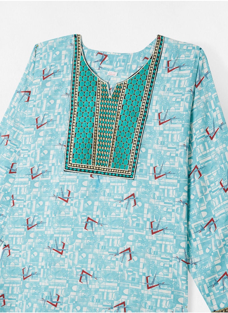 HANA & SARA - All-Over Printed Jalabiya - Image 1