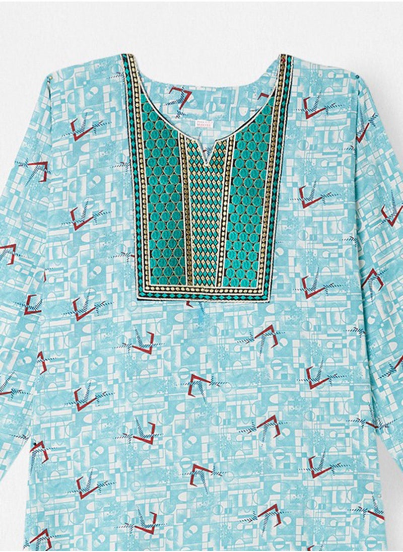 HANA & SARA - All-Over Printed Jalabiya - Image 1