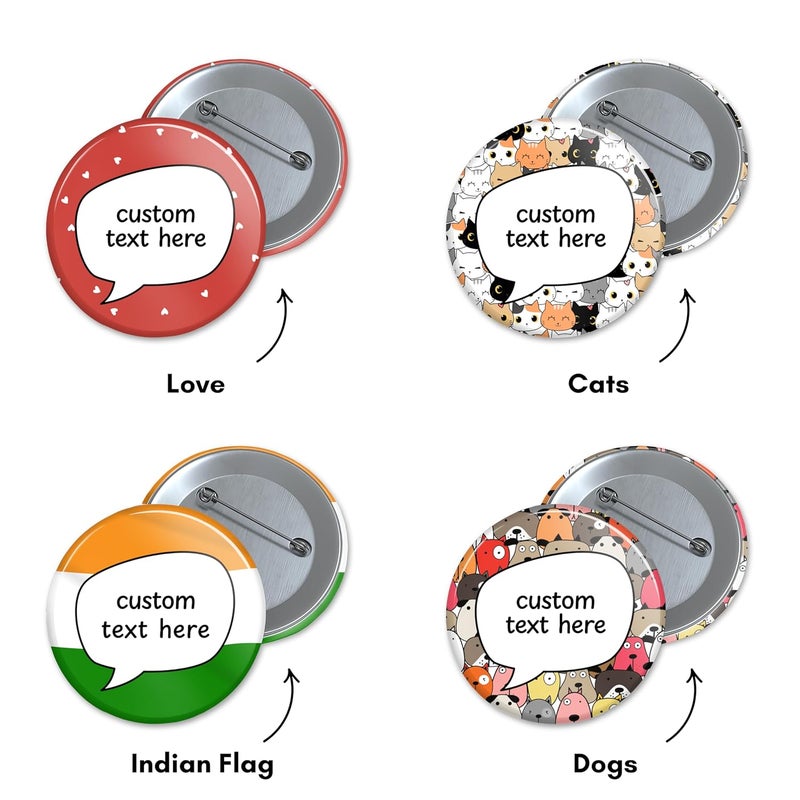 Gogirgit Custom Text Pin Badge - Choose your own colour, theme and wording | 2.28 Inch Round Pin Back Button Badge - Image 4