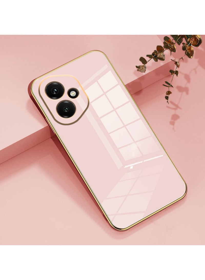Compatible with Honor 400 cover, smooth veneer gold plated chrome, pink Thin and smooth shock-proof full protection Honor 400 case -pink  - Image 2