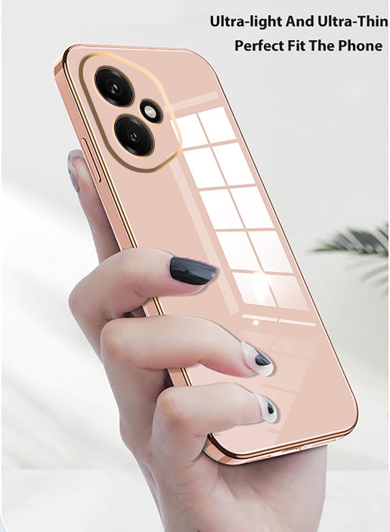 Compatible with Honor 400 cover, smooth veneer gold plated chrome, pink Thin and smooth shock-proof full protection Honor 400 case -pink  - Image 3