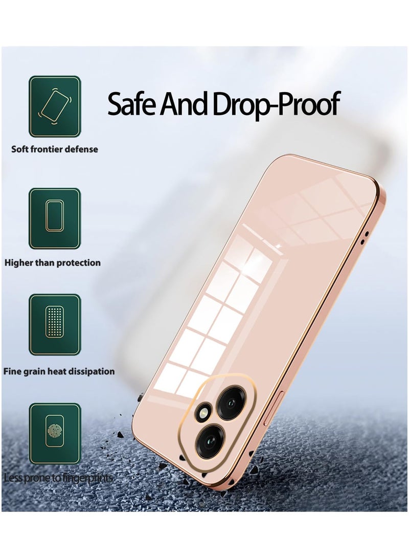 Compatible with Honor 400 cover, smooth veneer gold plated chrome, pink Thin and smooth shock-proof full protection Honor 400 case -pink  - Image 5