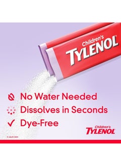 TYLENOL Children's Dissolve Powder Packets with 160 mg Acetaminophen, Wild Berry, 30 Count  - Image 2