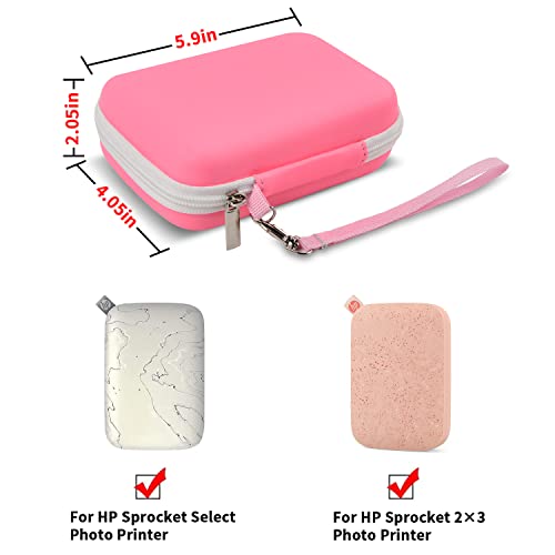 Boobowl Case Compatible with HP Sprocket Select Portable/ 2nd Edition Instant Photo Printer, Travel Carrying Organizer Holder Fits for Zink Photo Paper, USB Cable and More Accessories (Box Only)- Pink - Image 2