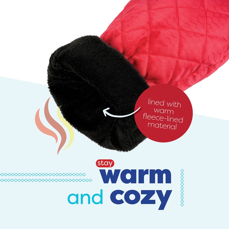 SCRUBIT Ice Scraper with Glove - Car Windshield Scraper for Ice and Snow w/Fleece Mitt - Quickly Scrape and Remove Snow While Staying Warm - Waterproof & Windproof - Car Scraper Snow Brush (Red) - Image 4