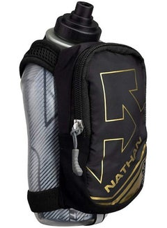 NATHAN Speeddraw Plus Insulated Flask Handheld Running Water Bottle. Grip Free For Runners Hiking Etc. (Black/Metallic Gold)  - Image 2