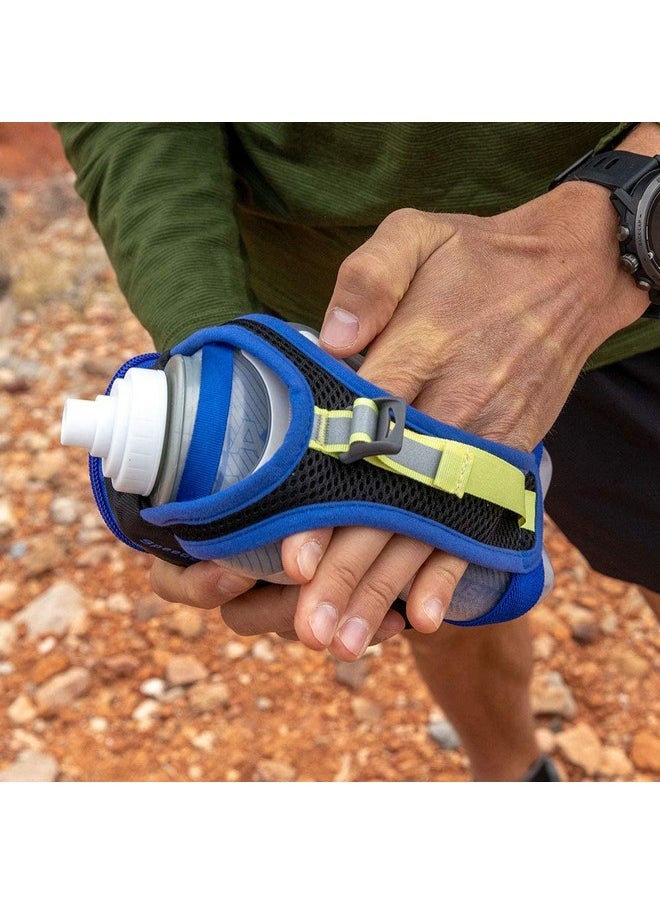 NATHAN - Speeddraw Plus Insulated Flask Handheld Running Water Bottle. Grip Free For Runners Hiking Etc. (Black/Metallic Gold) - Image 1