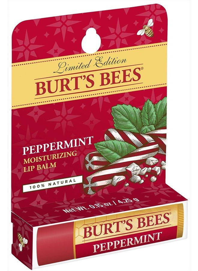 Burt's Bees Peppermint Lip Balm Blister for Unisex, 0.15 Ounce - Image 2
